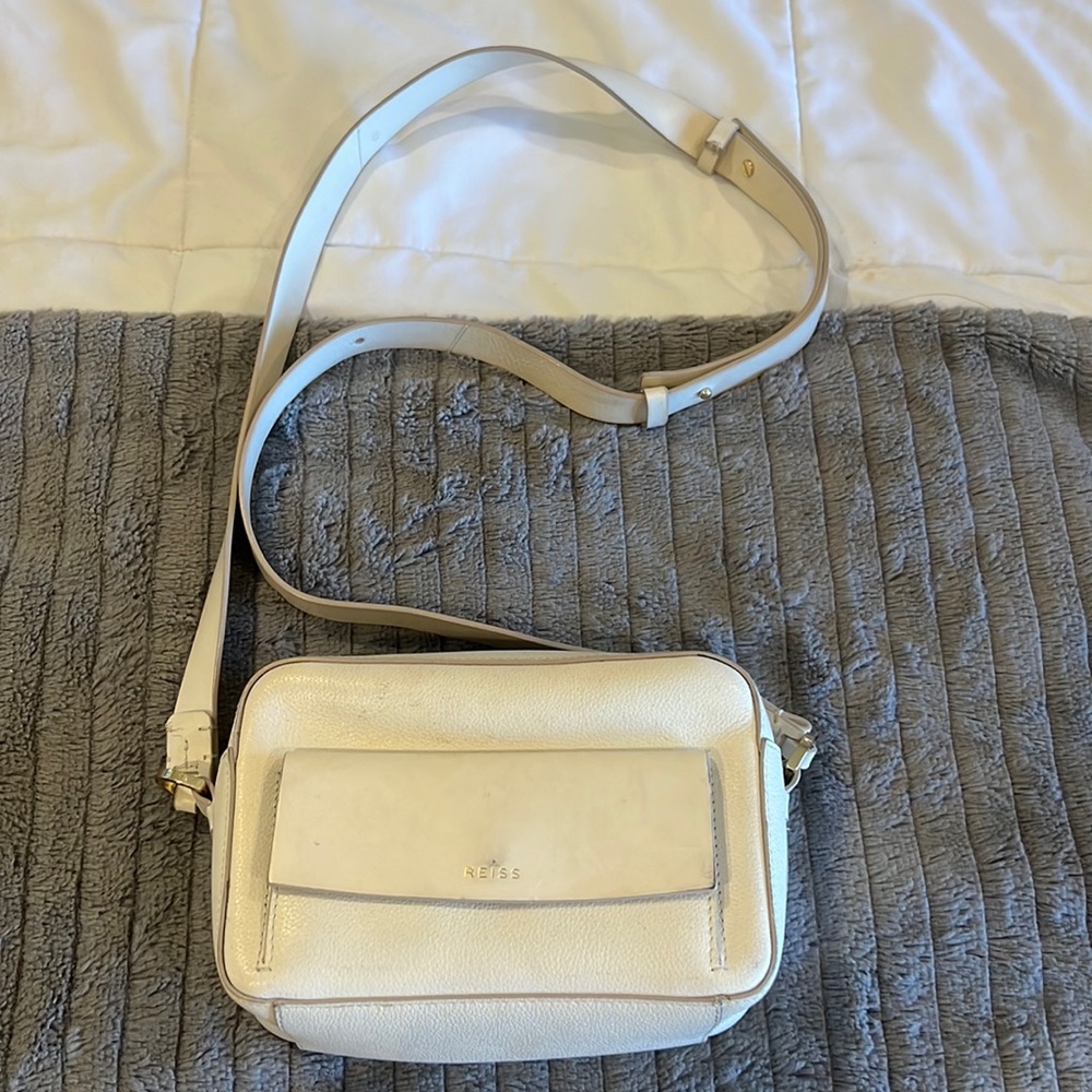 Reiss white cream crossbody bag